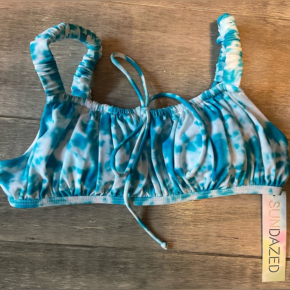 Sundazed Blue and White Swimsuit top Size 34B/C